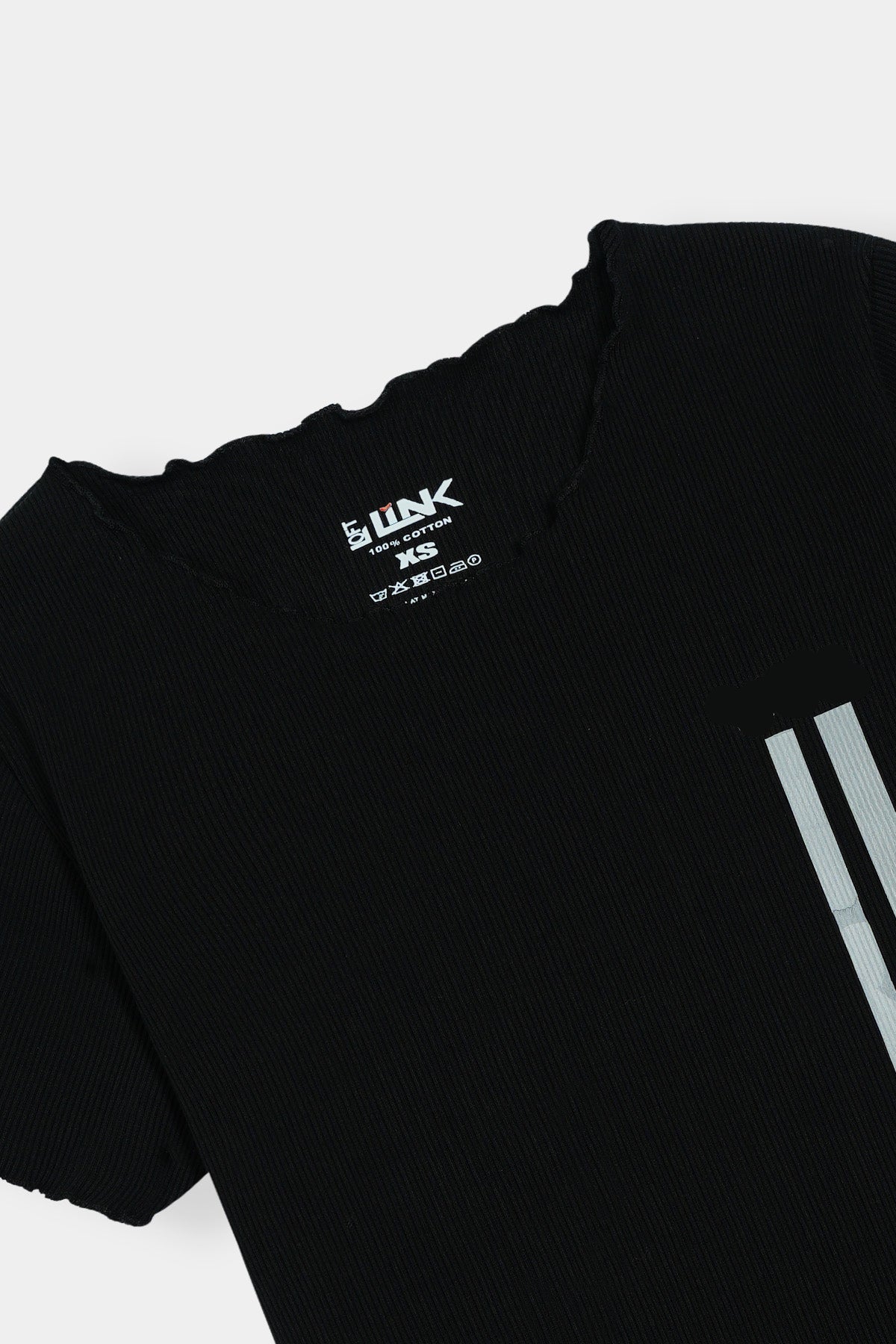 Women's Black Ribbed Tee