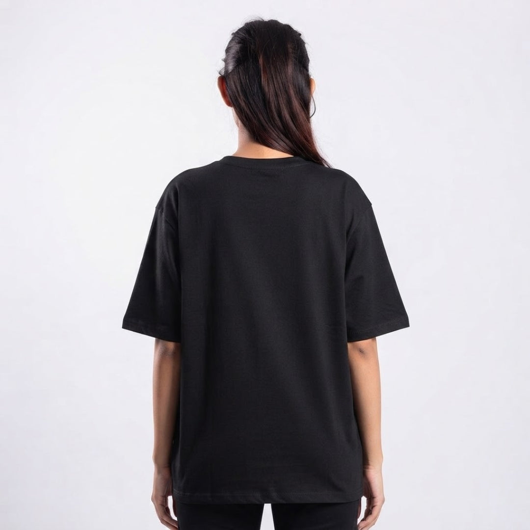 Black Drop Shoulder Barbie Print Tee Shirt