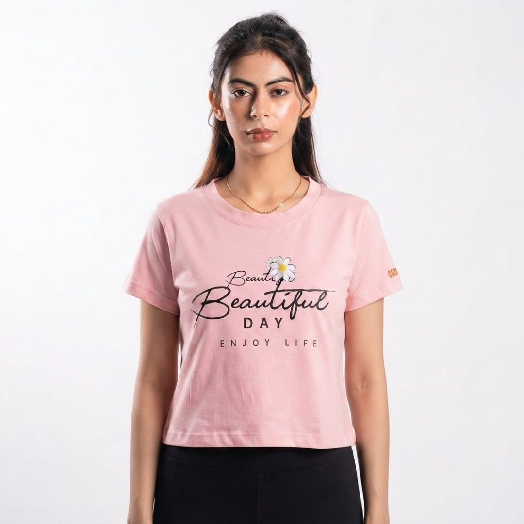 Women Beautiful Day Printed Tee Shirt